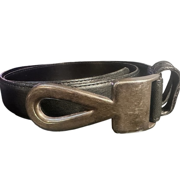 AVIGNON Black Genuine Leather Belt -USA SZ M - Picture 4 of 5